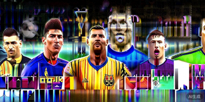 足球传奇球星拼贴画 - 包含C罗、梅西等巨星